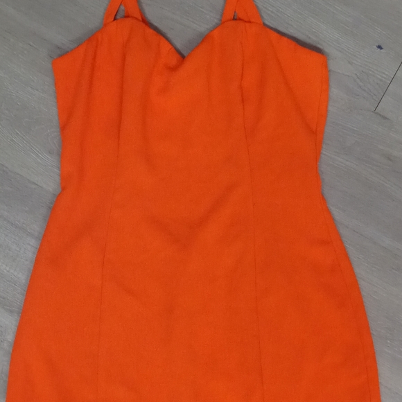 Charlotte Russe neon orange strappy mini dress - Picture 2 of 4